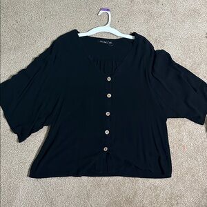 Black Button-Up Blouse